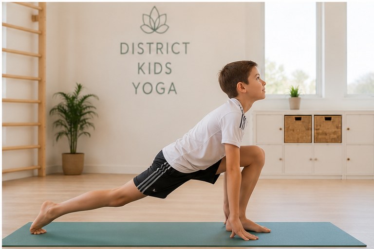Student practicing low lunge